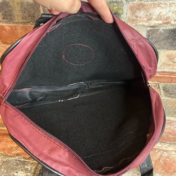 5 for $25🔥Burgundy Wine Quilted Faux Leather Double Strap Handle Purse New - Picture 7 of 8